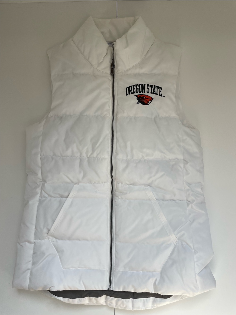 Champion White Oregon State Puffer Vest